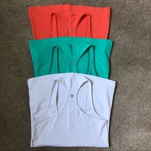 Lot of 3 Lululemon racer back tank tops!
